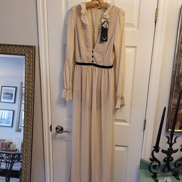 ✨NWT✨ For Love and Lemons Polka Dot Maxi Dress - Picture 2 of 11